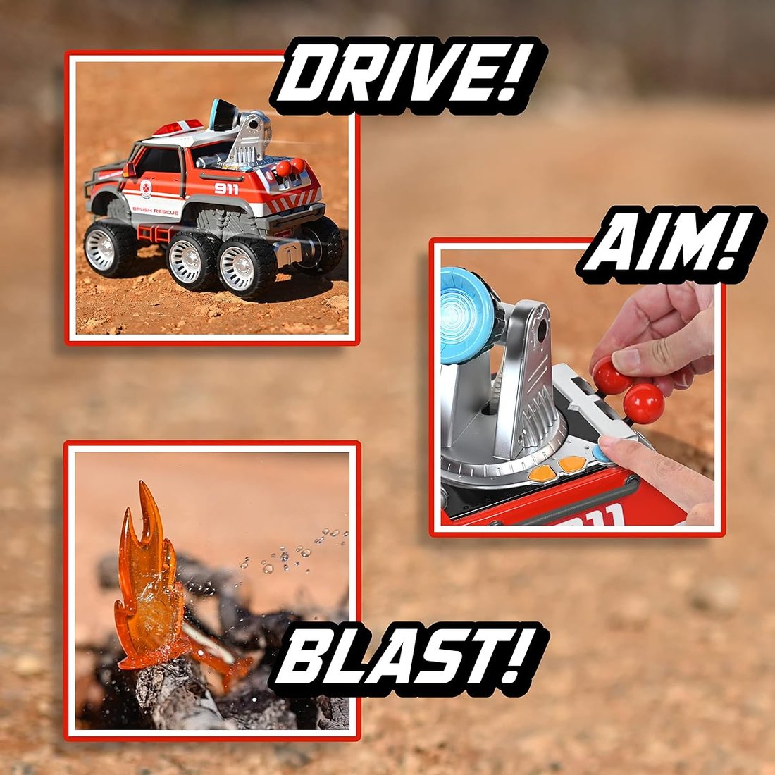 Fire Rescue Off Road Over 14" Firetruck Toy — view 5